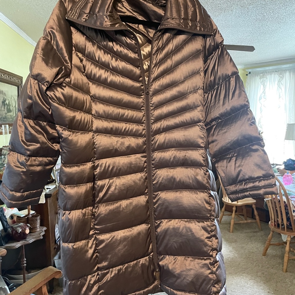 Bernardo Shiny Brown Puffer Jacket